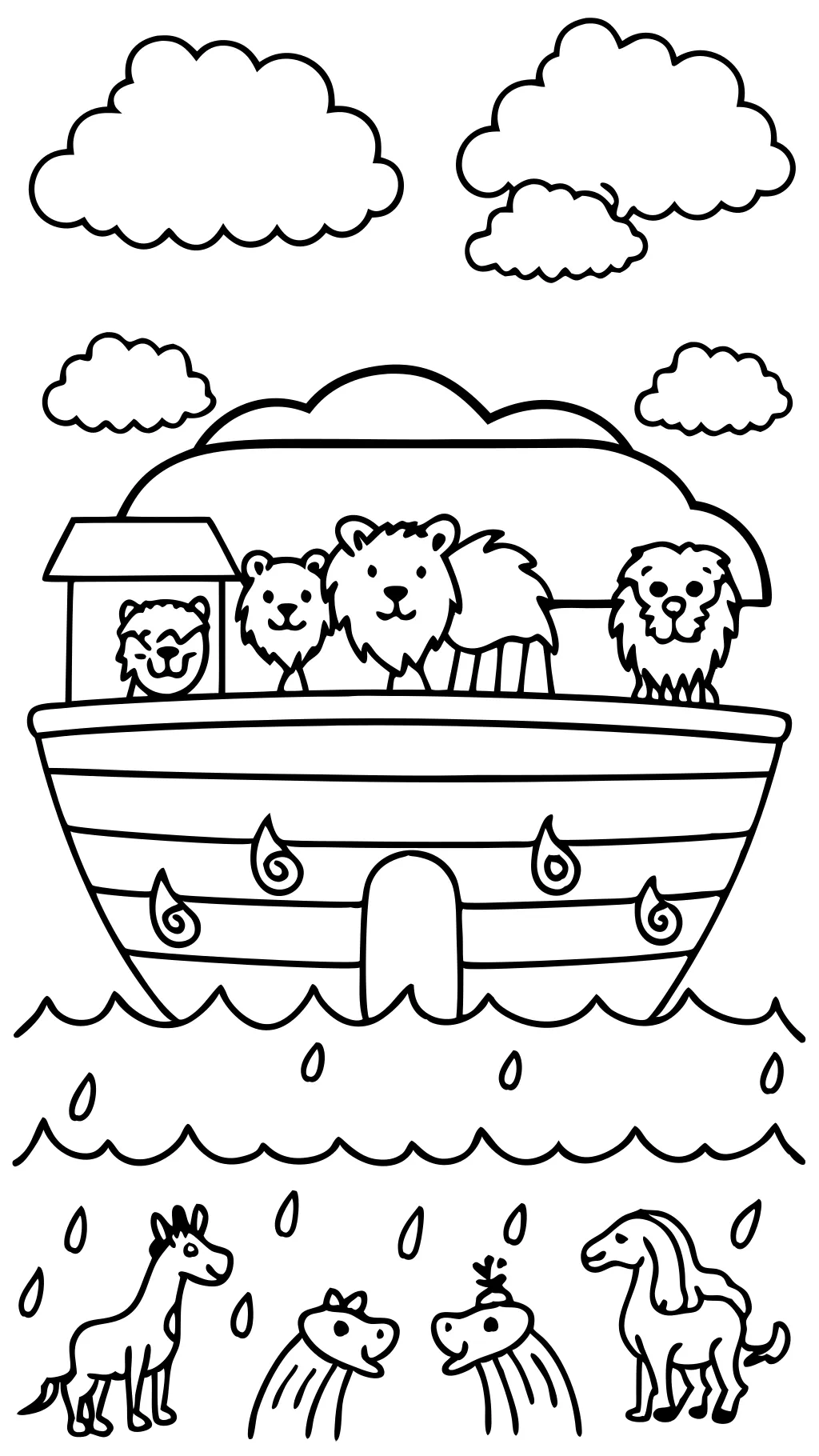 Página para colorear de Noah y Ark